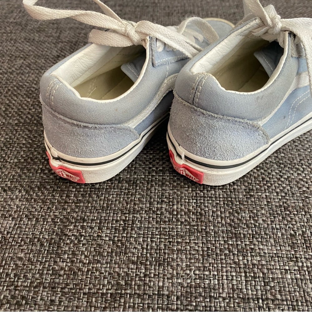 Vans Kids Old Skool V Core Lace Up Sneakers Size 11.5, Dusty Blue, Suede Details - Picture 9 of 12